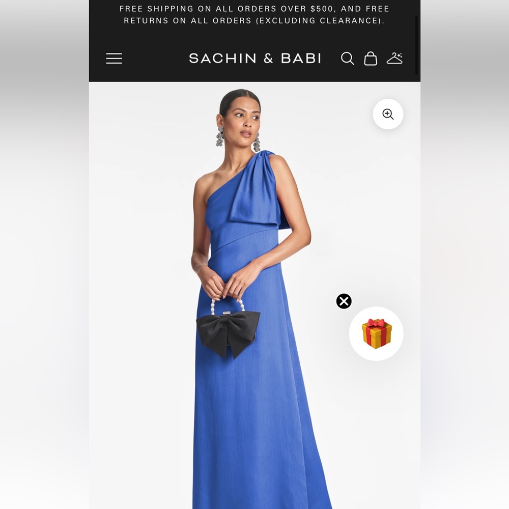 Sachin + Babi Blue One Shoulder Dress